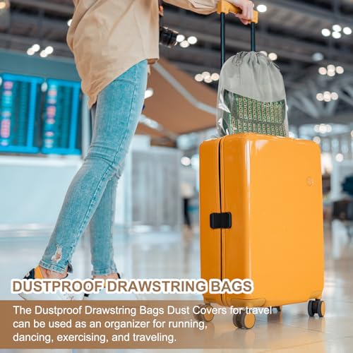 PATIKIL Shoe Bags for Travel 12" Dustproof Drawstring Bags Dust Cover 6Pcs - color: Beige, size: 12"