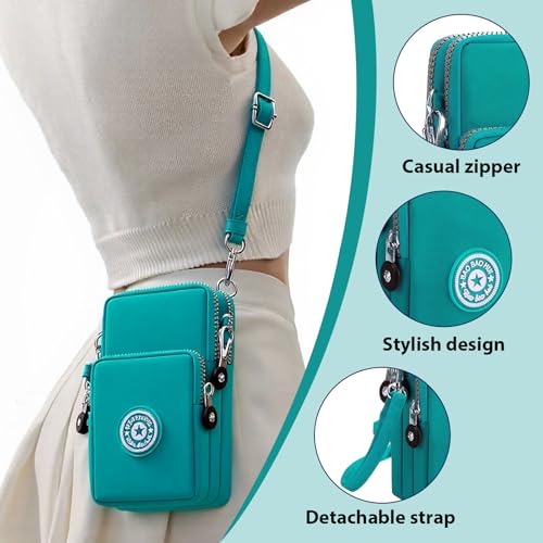 Mini Crossbody Sling Bag, Cell Phone Purse, Travel Pouch Shoulder Bag with Adjustable Strap, Lightweight Organizer Pouch - color: Green