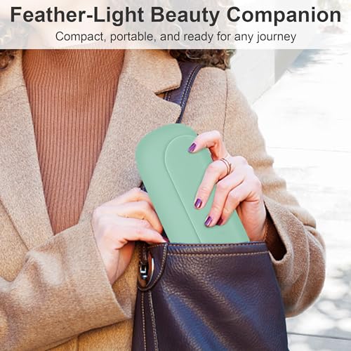 BAGCRAZY Silicone Travel Makeup Brush Holder for Women with Magnetic Closure and Built-in Brush Cleaner, Washable Cosmetic Organizer, Gift-Ready Pouch, Mint - color: Mint