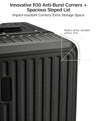 MILADA 24'' Hardshell Checked Suitcase, Trunk Zipperless Aluminum Luggage - color: Jet Black, size: Trunk 24 Inch