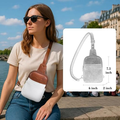 Haytijoe Small Anti Theft Crossbody Bags for Women for Daily Travel - color: White Brown
