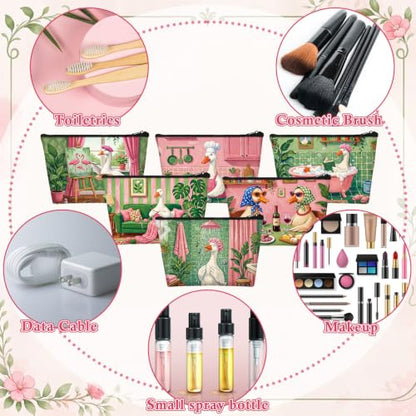 Sweetude 12 Pcs Funny Goose Makeup Bags Bulk Animal Cosmetic Bags for Women - style: Goose
