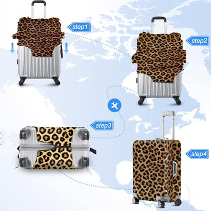 ANNA QUEEN Travel Luggage Cover Suitcase Protector Suitcase Cover Anti-Scratch,Stretchable Bag Cover Washable Durable Polyester - color: Leopard print, size: XL(fits 32-34Inch suitcase)