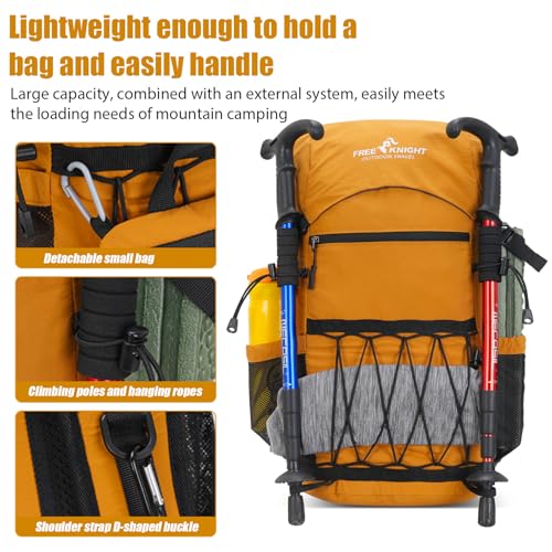 Bseash 30L Lightweight Hiking Backpack, Gray - color: Gray