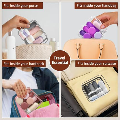 Quatish 15 Pack Travel Bottles Toiletries,Travel Size Containers,Macaron - color: Macaron