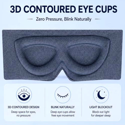 ALASKA BEAR Sleep Eye Mask for Back and Side Sleepers, Women Men, Blue - color: A4 Heather Blue