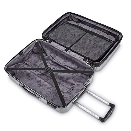 Samsonite Winfield 3 DLX Hardside Expandable Luggage with Spinners, Silver, Checked-Large 28-Inch - color: Silver, size: Checked-Large 28-Inch