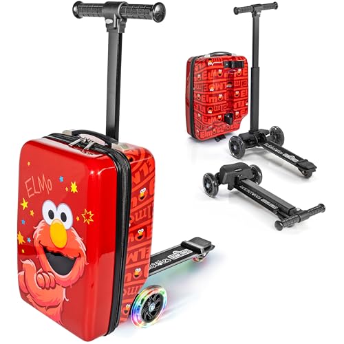 KIDDIETOTES Sesame Street Detachable Scooter Luggage, Ride-On Carry-On - style: Elmo