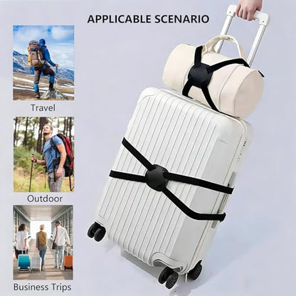 Luggage Straps Bag Bungee,Luggage Straps for Suitcases,Suitcase Straps,Elastic Strap,Ajustable Elastic Bungee Belt 2 Pack,Add a Bag Easy to Travel Suitcase,Travel Suitcase Bag Accessories.(Black) - color: 2Pcs Black