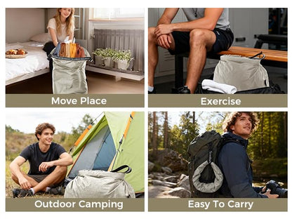 Compression Travel Laundry Bag for Dirty Clothes, Pump-Free Laundry Bag - color: Grey, size: Medium