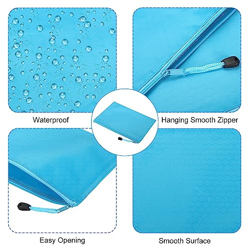 PATIKIL Waterproof Zipper File Bags, 3 Pack A5 Document Holders Pencil Pouch for Office, Light Blue - color: Light Blue, size: A5