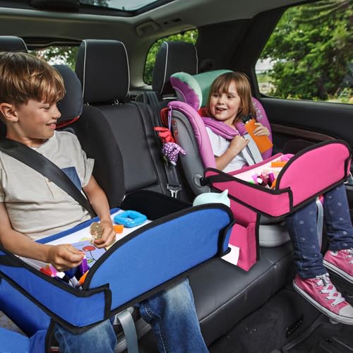 Kids Travel Tray for Airplane - Carseat Lap Desk for Kids - color: Pink