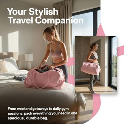 Travel Bag 45L Pink for Airplane Carry On - color: pink