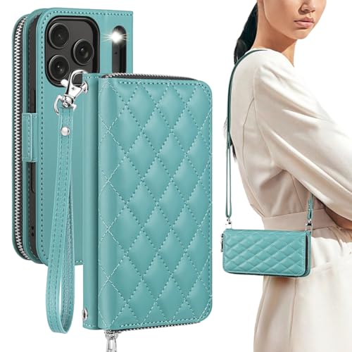 OCASE Crossbody Wallet Case for iPhone 18 Pro/17 Pro, Green Argyle - color: Green Argyle, size: iPhone 17 Pro/ iPhone 18 Pro