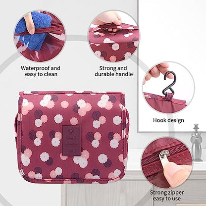Waterproof Travel Toiletry Bag, Portable Hanging makeup Organizer