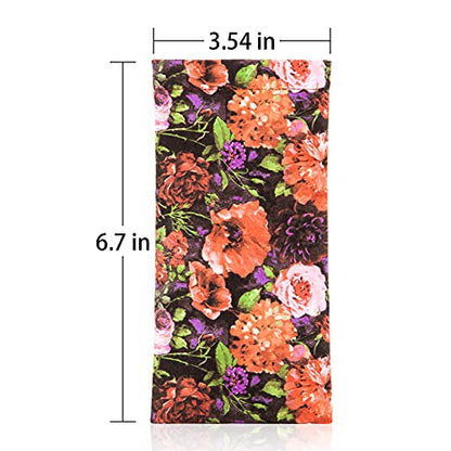 TRIUMPH VISION Eyeglass Case Glasses Case Soft Sunglass Pouch Sleeve 3 Pack - color: Oil Painting Flowers