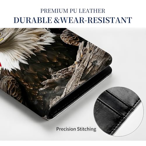 Passport Wallet for Women,Travel Wallet Passport Holder RFID Blocking - color: American Flag Eagle