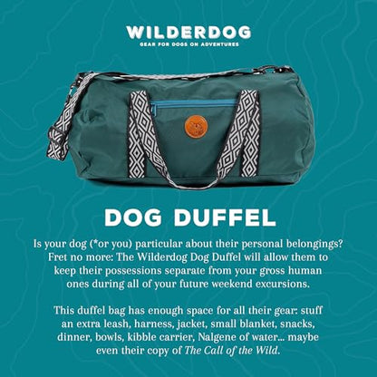 Wilderdog Dog Duffel Water-Resistant & Quick-Drying with Zip-Close Side Pocket, Adjustable Shoulder Strap and Dual Handles