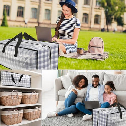 Heavy Duty Extra Large Clear Moving Bags with Strong Zipper Handles - color: Clear, size: 4 Pack