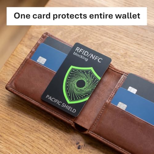 Pacific Shield RFID Blocking Card, 4 Pack, Contactless Wallet Protector