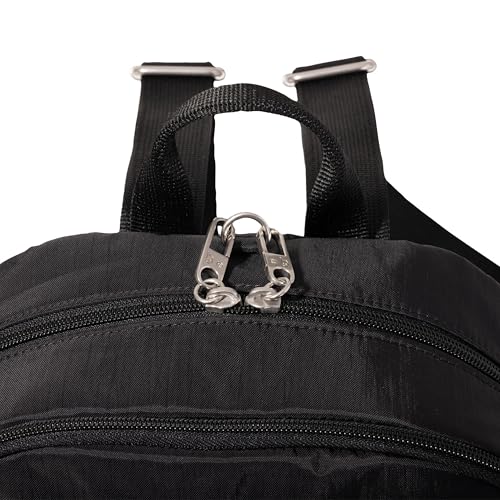 Securtex Anti-Theft Getaway Backpack - 9.4"x13"x5" Travel Safe Bag w/Locking Zippers, Slash-Resistant, RFID - color: Black