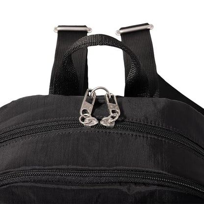Securtex Anti-Theft Getaway Backpack - 9.4"x13"x5" Travel Safe Bag w/Locking Zippers, Slash-Resistant, RFID - color: Black