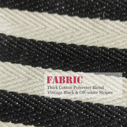 HAPPYHEIDI Aesthetic Makeup Bag Travel Cosmetic Pouch, Striped, Medium - color: Black White Striped, size: Medium