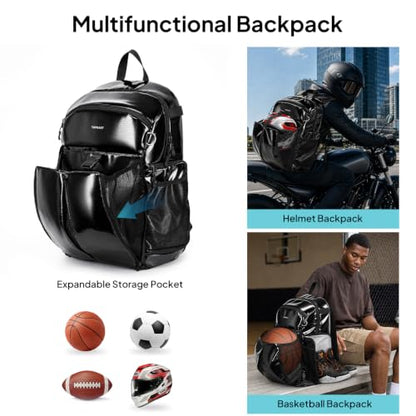 TOPEAST Basketball Backpack Sports Bag with Shoe Compartment & Ball Holder - color: Black