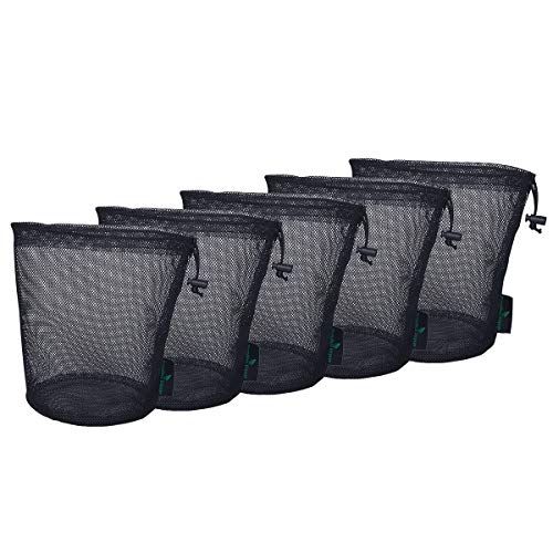 iBasingo 5pcs Nylon Mesh Bag Stuff Sack Golfball Pot Outdoor M-BVP02 - color: M-5pcs