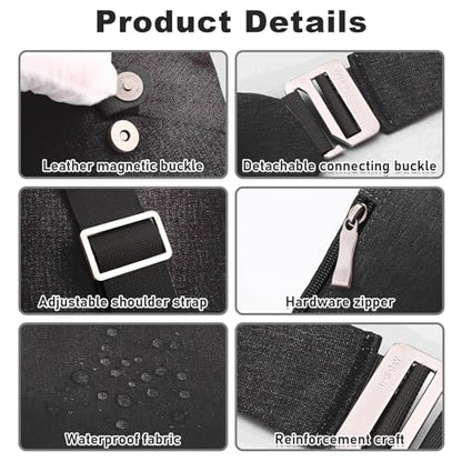 Anti Theft Travel Bag Sling Cross-body Bag Large Capacity - color: Black, style: Right Shoulder