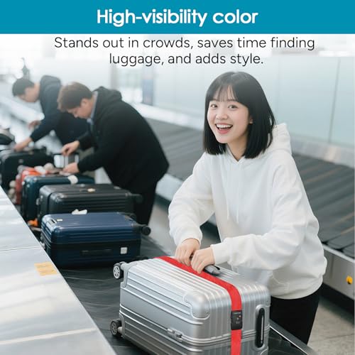 Travel Inspira 2 Pack Luggage Straps for Suitcases with TSA Lock - color: Apple Red