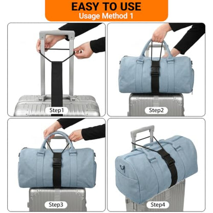 2 Pack Luggage Connector Straps–Add A Bag Hands-Free Suitcase Connector - color: Royal Blue