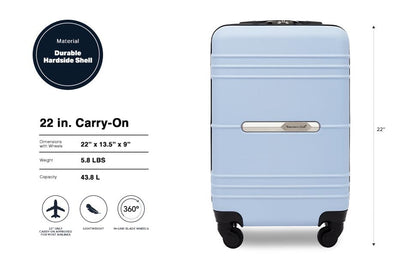 Travelers Club 22" Richmond Spinner Carry-On Luggage, Blue - color: Blue