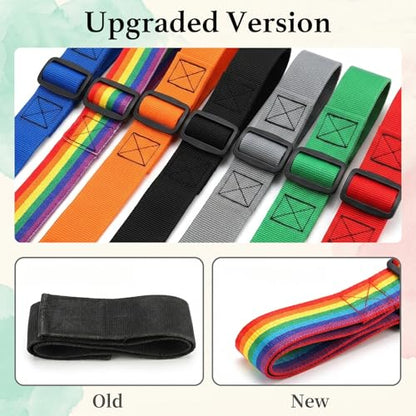 7 Pcs Luggage Connector Straps, Multi Use Strong Adjustable Travel Straps for Multiple Suitcases, Add a Bag Luggage Bungee Connect Straps