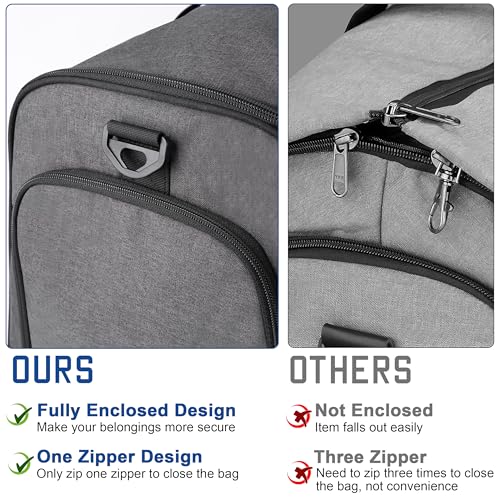 HILOMON 2 in 1 Garment Duffle Bags for Travel Mens Carry-on Duffel Bag - color: Grey