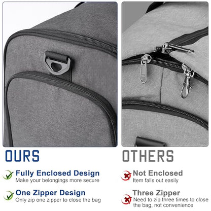 HILOMON 2 in 1 Garment Duffle Bags for Travel Mens Carry-on Duffel Bag - color: Grey