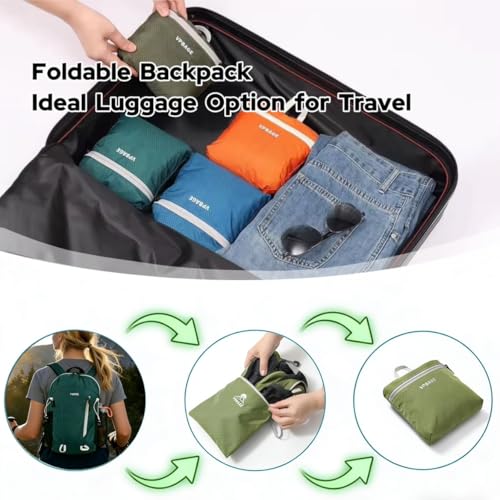 VPBAGE 15L Water-resistant Hiking Daypack, Small Backpack Travel Outdoor, Lightweight Day Pack with Tool Loops - color: A-light Grey