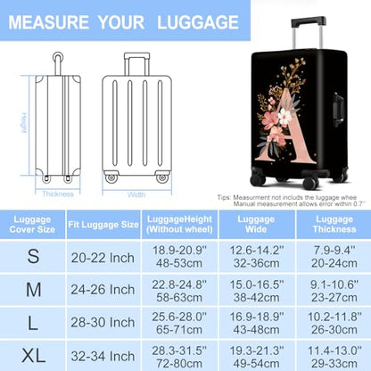 Letter A Luggage Cover Washable Suitcase Protector Anti-scratch Suitcase cover Fits 28-30 Inch Luggage L - color: Letter A, size: L(28-30inch suitcase)