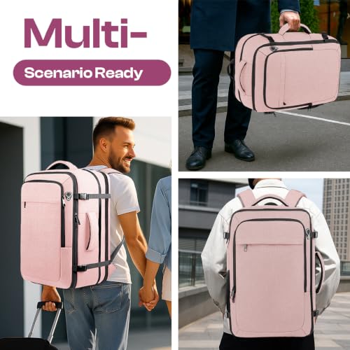 Large Travel Backpack for Women, Tsa Flight Approved Big Carry on Backpack - color: Pink, size: XX-Large