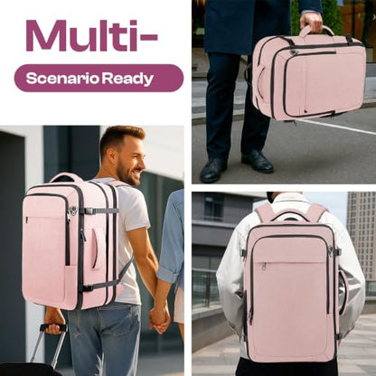 Large Travel Backpack for Women, Tsa Flight Approved Big Carry on Backpack - color: Pink, size: XX-Large