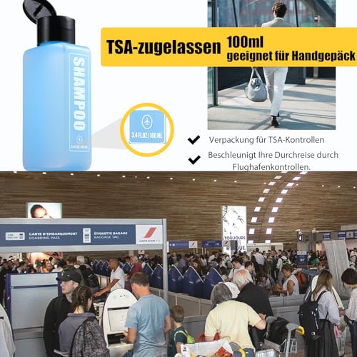 GearTrust TSA Travel Size Bottles for Toiletries, Shampoo Travel Bottles - color: Ocean Blue