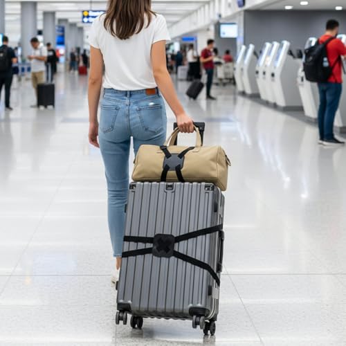 Adjustable Luggage Bungee Strap, Elastic Bag Bungee for Luggage, Adjustable Travel Straps for Suitcases (Black)