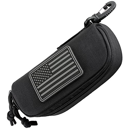 Wynex Tactical Molle Glasses Pouch, Shockproof Eyeglass Case for Glasses - color: Black