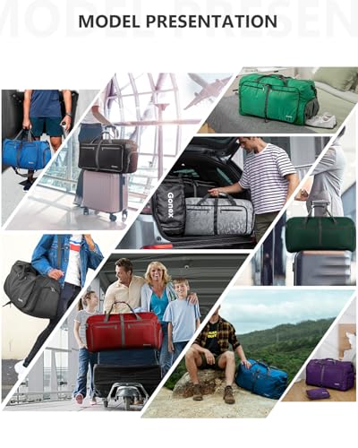 Gonex 150L Foldable Travel Duffle Bag with Shoe Compartment, Lightweight - color: Black, size: 150L