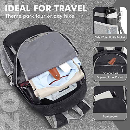 ZOMAKE Lightweight Packable Backpack 30L, Foldable Travel Hiking Daypack - color: A-black, size: 30L