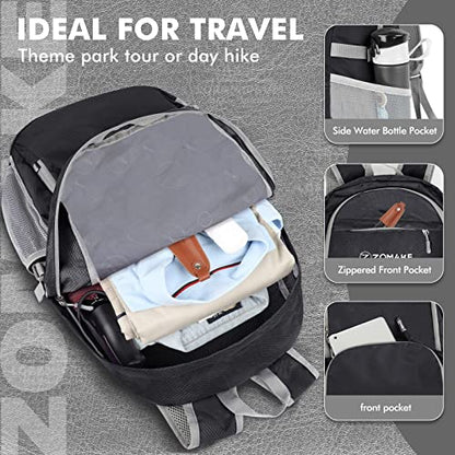 ZOMAKE Lightweight Packable Backpack 30L, Foldable Travel Hiking Daypack - color: A-black, size: 30L