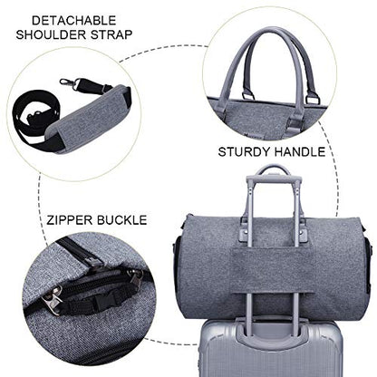 Travel Garment Bag,45L convertible garment bag carry on for hanging clothes - color: Grey Heather
