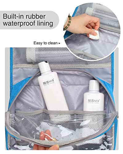 Relavel Travel Hanging Toiletry Bag for Women Men with Hanging Hook, Blue - color: 02 Blue, size: Large