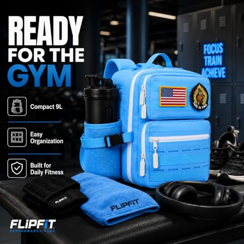 9L Mini Tactical Backpack for Men and Women, Gym Hiking Travel Daypack - color: Turquoise