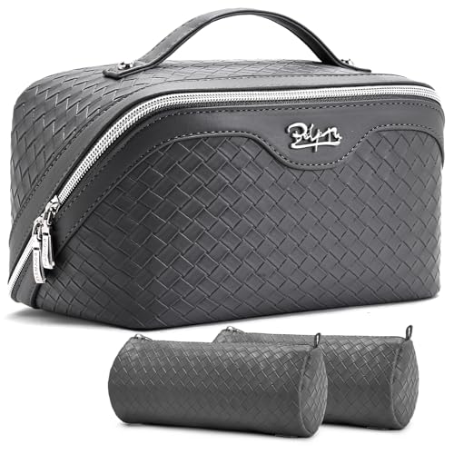 BOYATU Travel Makeup Bag Cosmetic Bags for Women: 3 Pcs Set Make up Bag - color: L07Grey